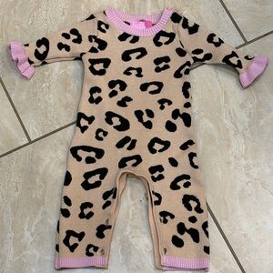 Good Lad Pink and Black Leopard Print Footie